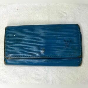 {AUTH} Louis Vuitton Epi Leather 4-key Holder Wallet Blue